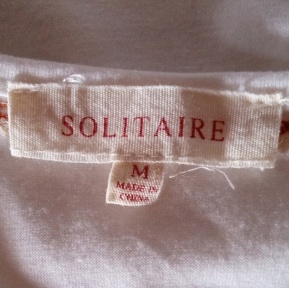 Anthropologie Solitaire White Floral Embroidered V Neck Blouse Size Medium - Picture 8 of 9